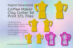 Coffee Maker Clay Cutter - STL Digital File Download- 7 size Product Image 1