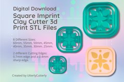 Square Imprint Clay Cutter - STL Digital File Down Product Image 1