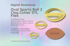 Oval Sports Ball 2 Clay Cutter - American Football- Rugby - Product Image 1