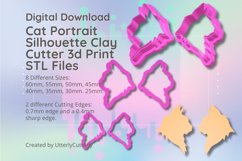 Cat Clay Cutter - Portrait STL Digital File Download- 8 size Product Image 1