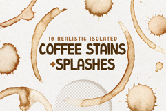 10 Realistic Coffee Stains &amp; Splashes Pack Product Image 1