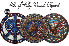 4th of July Round Png Clipart Product Image 1