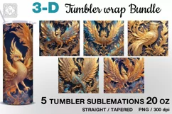 3d phoenix 5 Tumbler Sublimation, 20 oz Tumbler Wraps Product Image 2