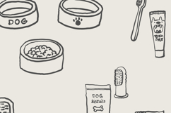Dog Essentials Clipart Set Funny Hand Drawn Pet Care Bundle Product Image 6