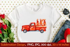 Valentines Day Truck. Gnome Truck Sublimation. Product Image 2