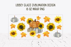 Autumn Glass Wrap PNG. Leopard Pumpkin. Sunflower Wrap. Product Image 2