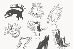 Quirky Cats Clipart Set Funny Hand Drawn Cat Illustrations Product Image 6