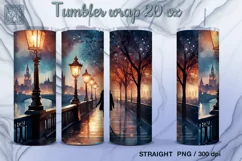 Evening City Tumbler Sublimation, 20 oz PNG Product Image 2