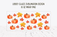 Fall Libbey Glass. 16 oz Glass Can. Pumpkin Wrap Sublimation Product Image 2