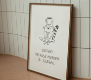 Funny Coffee Cat Doodles Product Image 7