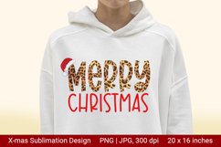 Merry Christmas Leopard Sublimation Design. Product Image 2
