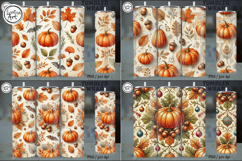 Seamless Cute Pumpkin Tumbler Wrap Sublimation, 20 oz Product Image 2