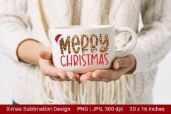 Merry Christmas Leopard Sublimation Design. Product Image 3