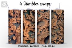 3d Wooden 4 Tumbler wraps, 20 oz Tumbler Wraps Product Image 1