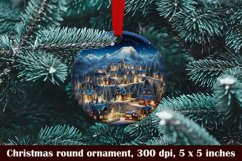 3d round Christmas ornament- Christmas sublimation. Product Image 1