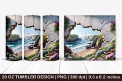 3D tumbler, 3D cracked wall, 3D Brocken wall, Spring Tumbler Product Image 1