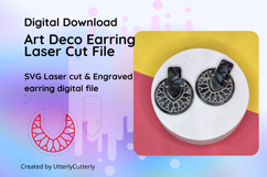 Art Deco Circle Earring Laser Cut File- SVG FILE Product Image 1