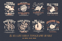 Sea Life Typography T-shirt Design Bundle Product Image 1