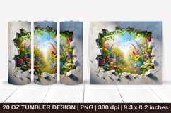 3D tumbler, 3D cracked wall, 3D Brocken wall, Spring Tumbler Product Image 1