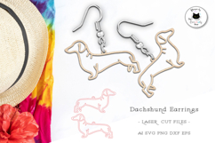 Dachshund Dog Laser Cut Earrings | Dog Lover SVG Product Image 1