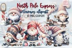 North Pole Express Gnomes Watercolor Clipart Product Image 2