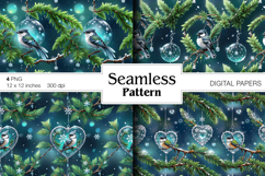 Christmas digital papers. Winter Seamless pattern Product Image 1