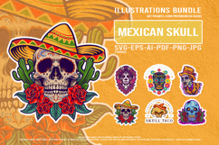 Traditional Day of The Dead Calavera Mexican Folk Graphic Product Image 1
