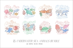 Underwater Sea Animal T-shirt Design Bundle Product Image 1