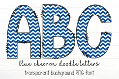 Blue Chevron Nautical Doodle Letter Alphabet PNG Product Image 1
