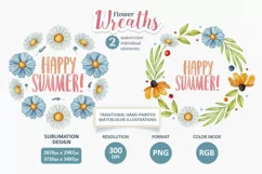 Flower watercolor wreath clipart. Bright floral arrangements Product Image 1