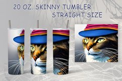 Cat sublimation tumbler wrap| cat in the hat | tumbler wrap Product Image 3
