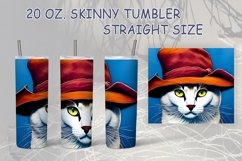 Cat sublimation tumbler wrap| cat in the hat | tumbler wrap Product Image 4