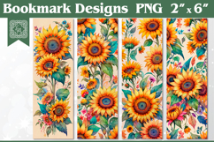 Sunflower Printable Bookmark 4 PNG Product Image 1