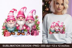 Pink Christmas gnomes- Christmas gnomes sublimation Product Image 1