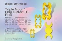 Triple Moon 1 Clay Cutter - Cookie Cutter STL File Product Image 1