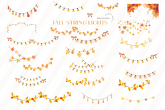 Fall Autumn Floral String Lights Clipart, Fall Autumn Floral Product Image 2