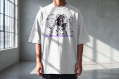 Oversized Front Tshirt Mockup PSD Male Model Product Image 2
