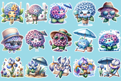 Funny flowers Sticker BUNDLE |Cute summer stickers template Product Image 2