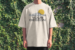 Tshirt Mockup Front Aesthetic Wall Vine Background Product Image 2