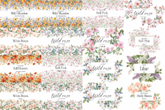 Big Watercolor Flowers Bundle 300 Floral Bouquets, Borders Product Image 2