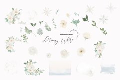 Dreamy Winter White Floral Clipart, Greenery Floral Wreath Product Image 2