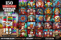 150 MEGA Christmas Bundle | Stained Glass Tumbler Wrap Product Image 7