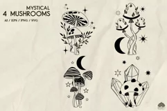 Mystical Mushrooms SVG PNG EPS Product Image 2