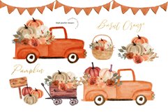 Autumn Orange Pumpkin Truck clipart, Burnt Orange Pumpkin Product Image 2