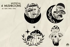 Mystical Mushrooms SVG PNG EPS Product Image 2