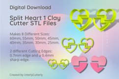 Split Heart 1 Clay Cutter - Cookie Cutter STL File Product Image 1
