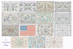 Pastel folk floral tiles kitchen sublimation designs BUNDLE Product Image 2