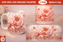 Mother’s Day luxury Mug &amp; Coaster Sublimation Design Product Image 1
