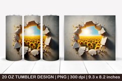 3D tumbler Sunflower, 3D cracked wall, 3D Brocken wall Product Image 1
