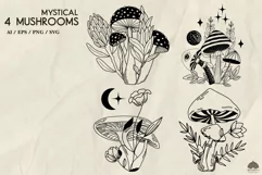 Mystical Mushrooms SVG PNG EPS Product Image 2